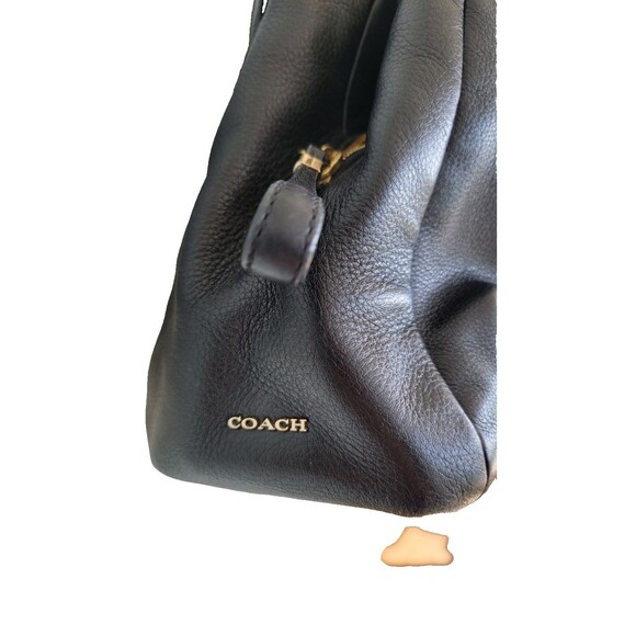 Coach Black  Leather Madison Pebbled Phoebe Shoulder Bag w Gold Hardware Purple - Picture 9 of 16